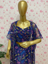 Blue printed georgette co ord set - kasumi.in